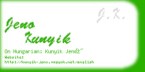 jeno kunyik business card